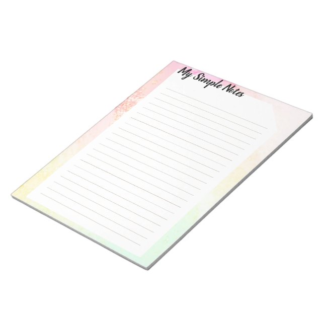 Bloc De Notas Nota de Bloque Aquarelle Pastel My Simples Notes (Lado Derecho)