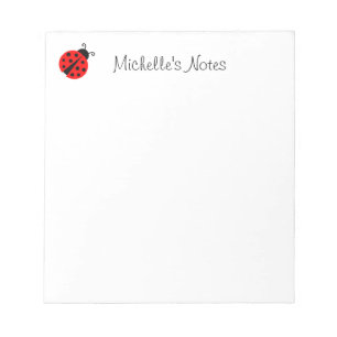 Bloc De Notas Nota de diseño personalizada de mariquita roja lin