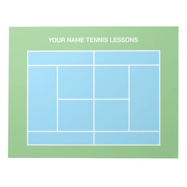 Bloc De Notas Nota de disposición de pista de tenis para entrena (Frente)