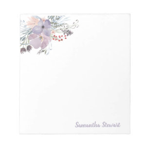 Bloc De Notas Nota de la Historia Personalizada Floral de Lilac 