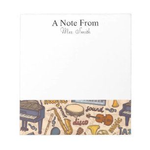 Bloc De Notas Nota De Música Piano Violin Saxofón