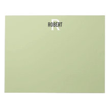 Nota de nombres de monograma verde moderno