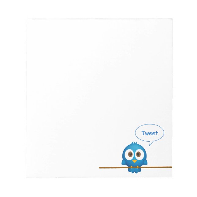 Bloc De Notas Nota de pájaro de Twitter (Frente)