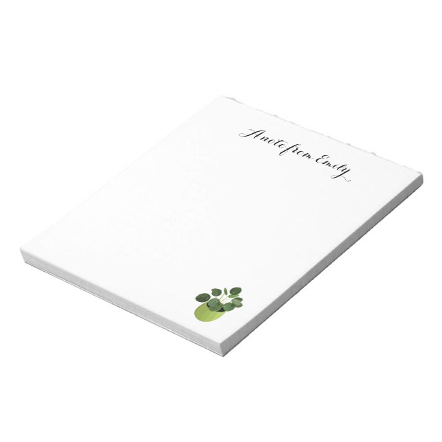 Bloc De Notas Nota De Pilea Peperomioides (Lado Izquierdo)