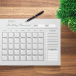 Bloc De Notas Nota de planificador mensual gris simple personali<br><div class="desc">El Bloc de notas del Planificador Gris Mensual con el Rastreador de Hábito/Destino es la herramienta organizativa perfecta para mantenerle al tanto de sus objetivos y tareas diarias. Con un diseño gris y elegante, este bloc de notas ofrece una visión general mensual conveniente para la planificación de eventos, citas y...</div>