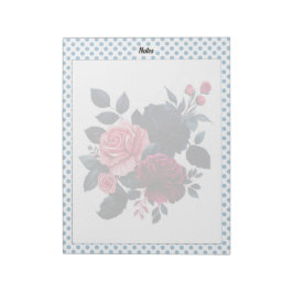 Bloc De Notas Nota de Rosas rosas y azules