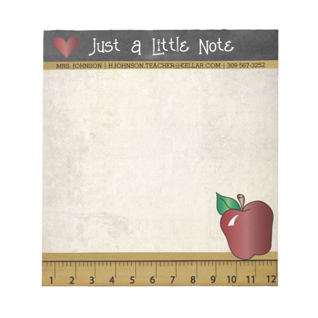 Bloc De Notas Nota del profesor | Estilo de época (Frente)