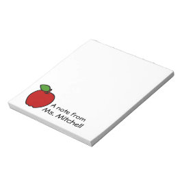 Bloc De Notas Nota del profesor - Red Apple - Personalizado