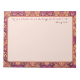 Bloc De Notas Nota floral de mi mejor amigo[ad