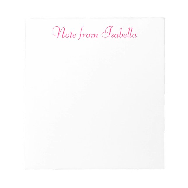 Bloc De Notas Nota personalizada de Isabella Notepad (Frente)