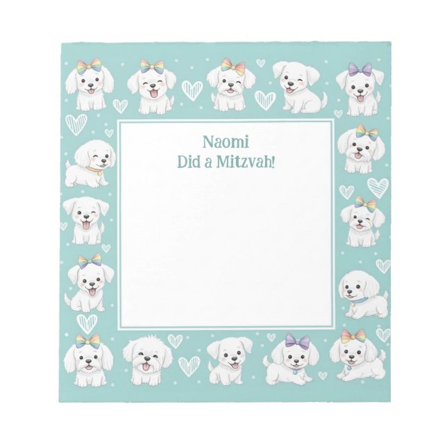 Bloc De Notas Nota personalizada de Mitzvah Nota para el Notepad (Frente)