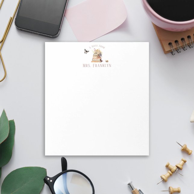 Bloc De Notas Nota personalizada del profesor Libro Flor silvest (Subido por el creador)