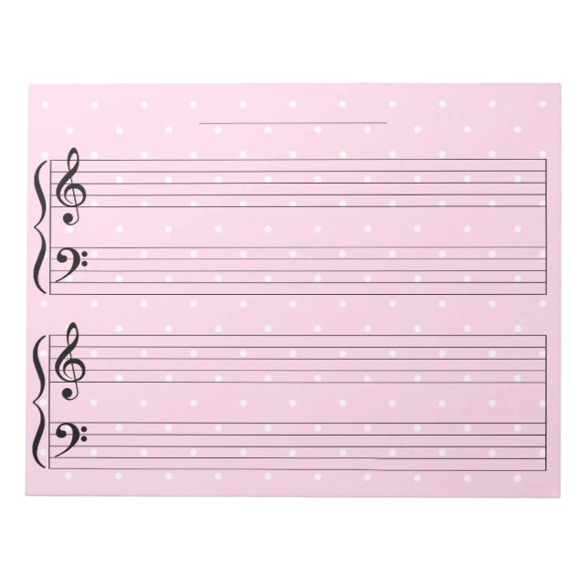 Bloc De Notas Notario musical de piano para niños de reglas incr (Frente)