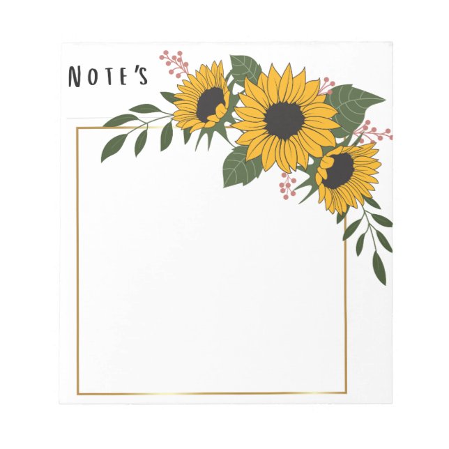 Bloc De Notas Notas adhesivas de girasol (Frente)