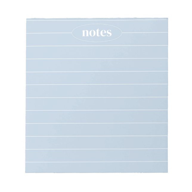 Bloc De Notas Notas Azules Sleek & Modern Stationery (Frente)