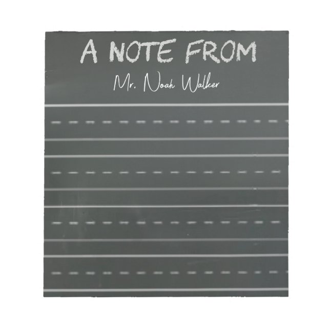 Bloc De Notas Notas con tema de pizarra (Frente)