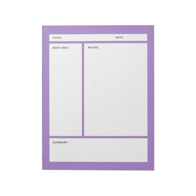 Bloc De Notas Notas Cornell (sin formato) (Lado Izquierdo)