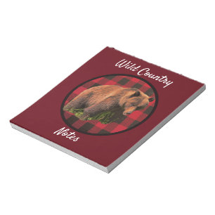 Bloc De Notas Notas de Buffalo Plaid Wild Bear Country