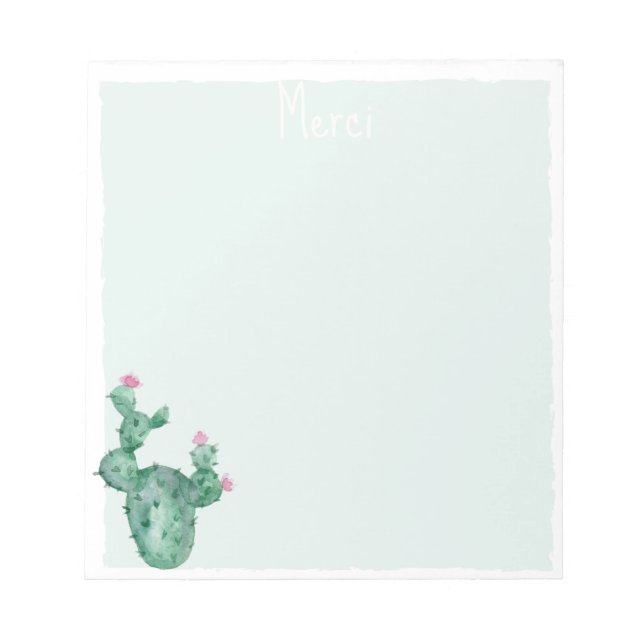 Bloc De Notas notas de cactus personalizadas (Frente)