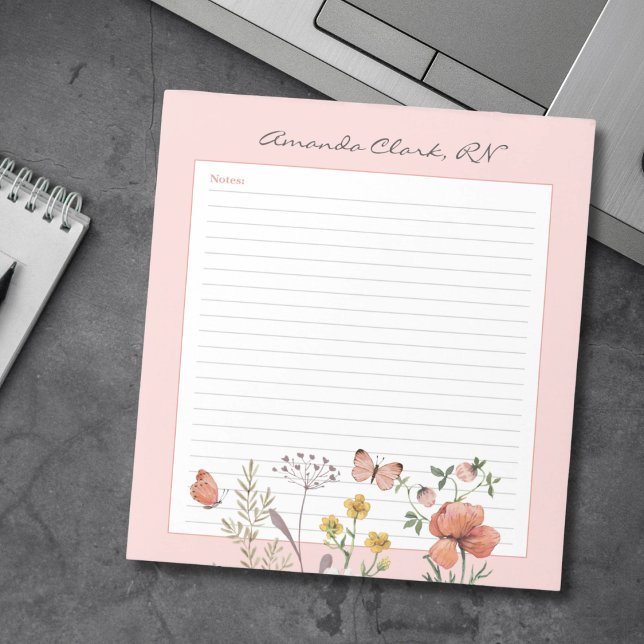 Bloc De Notas Notas de enfermera floral (Subido por el creador)