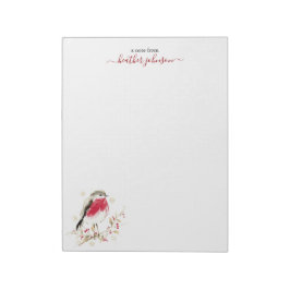 Bloc De Notas Notas de Hearthlight Robin de Invierno Personaliza