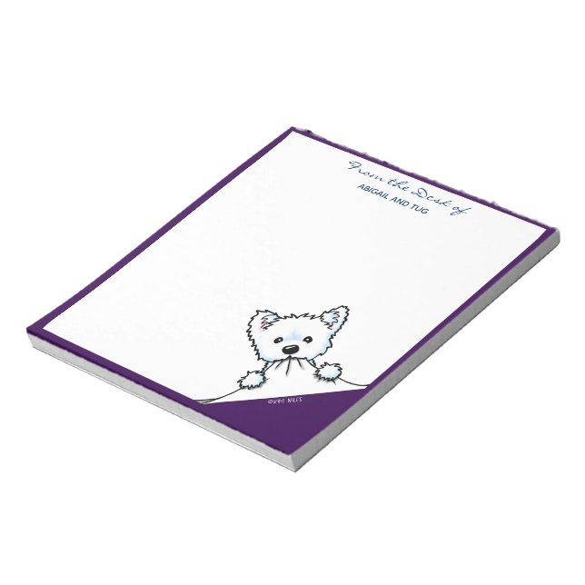 Bloc De Notas Notas de KiniArt Westie Terrier (Lado Izquierdo)