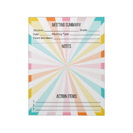 Bloc De Notas Notas de la reunión/Notepad de resumen - Brillante