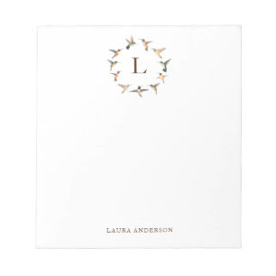 Bloc De Notas Notas de Monogram Hummingbird Post-it