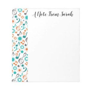 Bloc De Notas Notas de música personalizadas Clefs Musician Gift