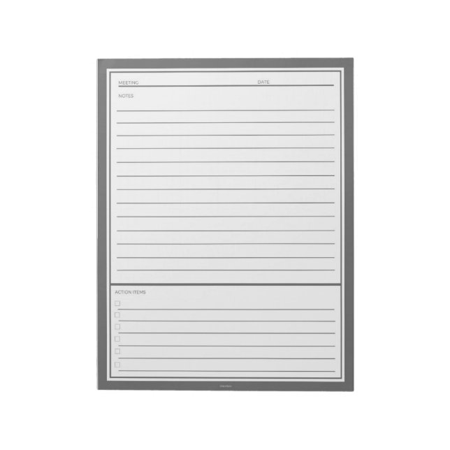 Bloc De Notas Notas de reunión grises (Lado Izquierdo)