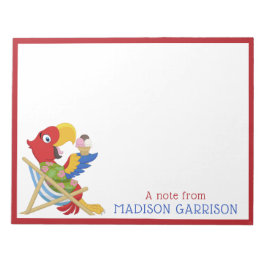 Bloc De Notas Notas de texto de Beach Macaw personalizados