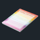 Bloc De Notas Notas del arco iris<br><div class="desc">Talla de personalizable divertida con fondo de arcoiris acuarela.</div>