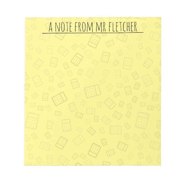 Bloc De Notas Notas del modelo de calculadora personalizada (Frente)