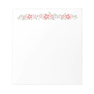 Bloc De Notas Notas florales rosas