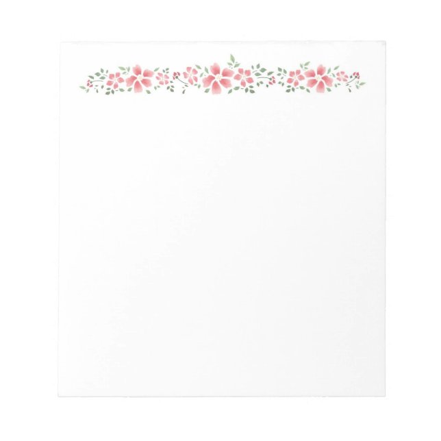Bloc De Notas Notas florales rosas (Frente)