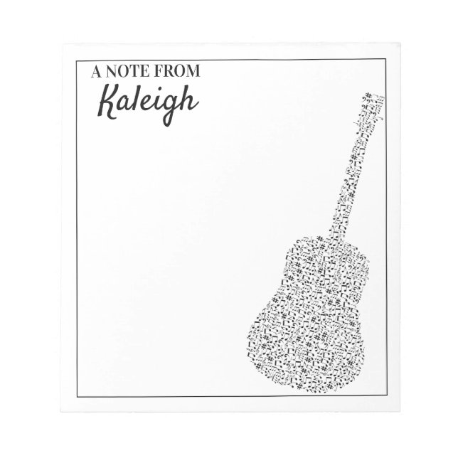Bloc De Notas Notas Musicales de Guitarra (Frente)