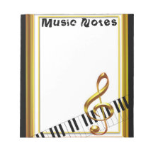 Notas musicales Music Lover Piano Keyboard Notepad