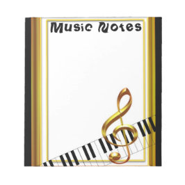 Bloc De Notas Notas musicales Music Lover Piano Keyboard Notepad