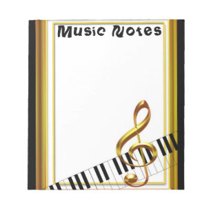 Bloc De Notas Notas musicales Music Lover Piano Keyboard Notepad