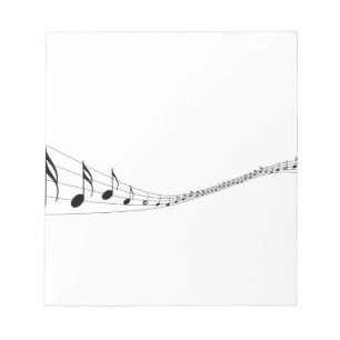 Bloc De Notas Notas musicales sobre un bastón formado onda