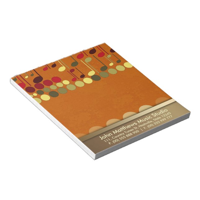 Bloc De Notas Notas musicales Textura Personalize-it Notepad (Lado Derecho)