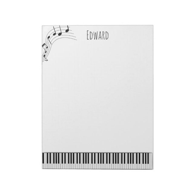 Bloc De Notas Notas musicales y teclado de piano (Lado Izquierdo)