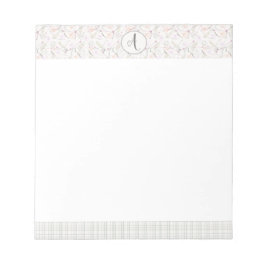 Bloc De Notas Notepa elegante monogramada moderna con flores bot