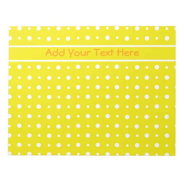 Bloc De Notas Notepad amarillo personalizado o jotter, puntos de (Frente)