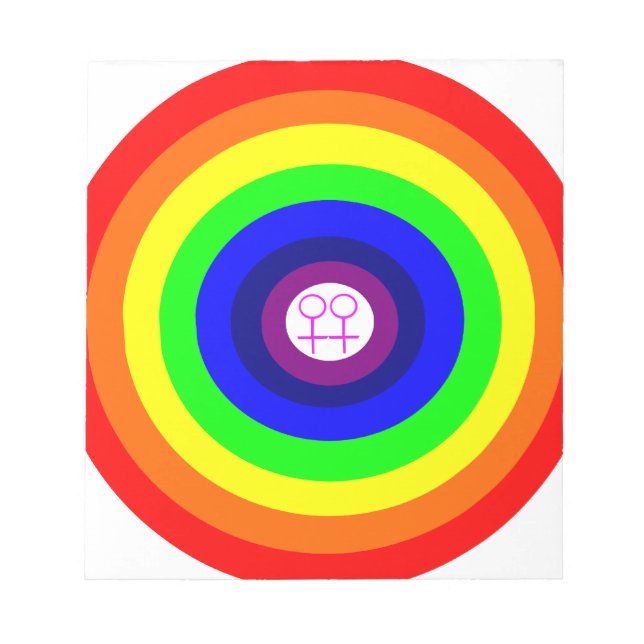 Bloc De Notas Notepad arcoiris redondeado de lesbianas (Frente)