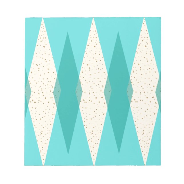 Bloc De Notas Notepad Argyle Moderno De Mediados Del Siglo (Frente)