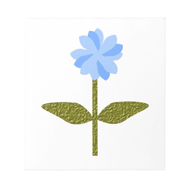 Bloc De Notas Notepad azul de Bonito de flores de margarita (Frente)