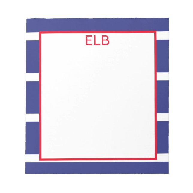 Bloc De Notas Notepad azul de la Marina de banda ancha (Frente)