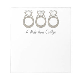 Bloc De Notas Notepad Boda de novia personalizado del anillo de 