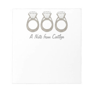 Bloc De Notas Notepad Boda de novia personalizado del anillo de 
